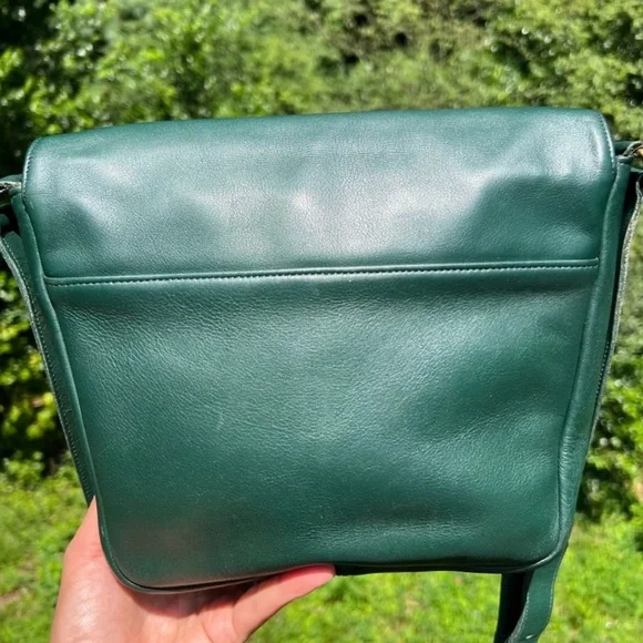 COACH Vintage Manhattan Collection Museum Bag 4127 Bottle Green Leather Bag USA - Picture 2 of 16